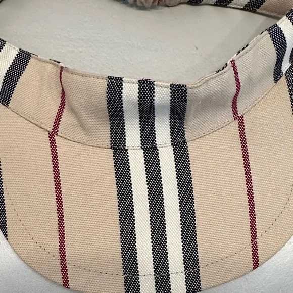 Burberry Beige Black Red Stripe Visor - Picture 2 of 5